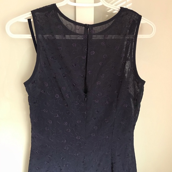 Mango Navy Embroidered Shift Dress with Slip - Picture 3 of 3